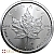 Серебряная монета Канадский кленовый лист 2023 в 1 унцию
